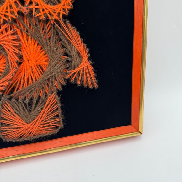 Vintage owl string Art picture nail wall decor decoration on wood black velvet - Picture 2 of 11